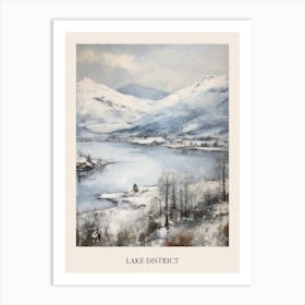 Vintage Winter Painting Poster Lake District United Kingdom 3 Art Print