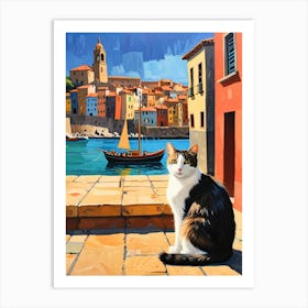 Cat On The Balcony 1 Art Print