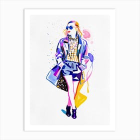 Fashion Girl Watercolor Illustration Art Print