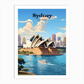 Sydney Australia Opera House Modern Travel Art Art Print