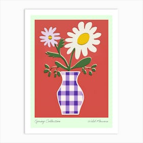 Spring Collection Wild Flowers White Tones In Vase 3 Art Print