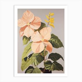 Poinsettia 1 Flower Painting Art Print