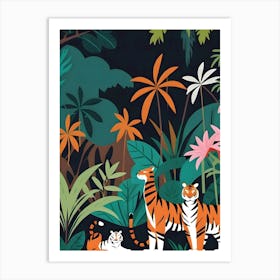 Tropical Tiger Trio Art Print