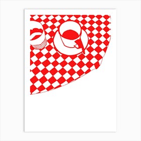 Red Gingham Tablecloth Art Print