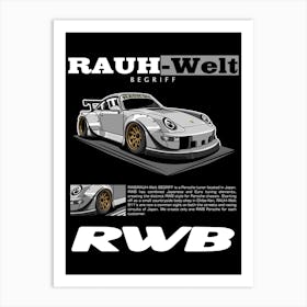 Porsche RWB White Art Print