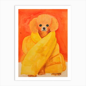 Poodle In A Blanket Art Print