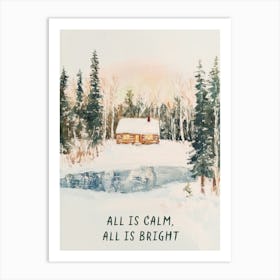 All Is Calm, All Is Bright. Whimsical Christmas Acrylic Landscape Art Print