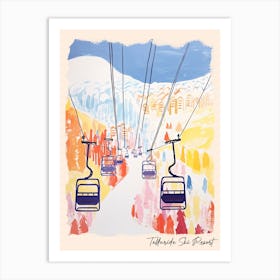 Poster Of Telluride Ski Resort   Colorado, Usa, Ski Resort Pastel Colours Illustration 0 Art Print