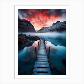 Sunrise Over The Fjords Art Print