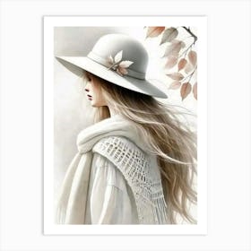 Girl In A Hat 2 Art Print