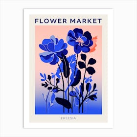 Blue Flower Market Poster Freesia 2 Art Print