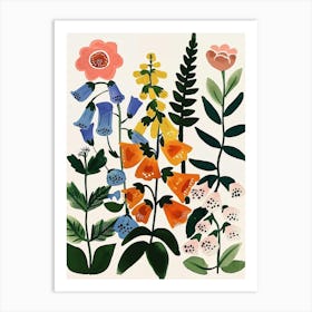 Painted Florals Foxglove 3 Art Print