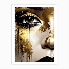 Gold And Black Makeup 1 Art Print