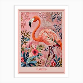 Floral Animal Painting Flamingo 1 Poster Art Print