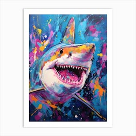  A Great Hammerhead Shark Vibrant Paint Splash 2 Art Print