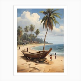 Boat On The Beach art print Art Print