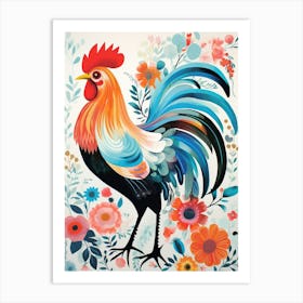 Bird Painting Collage Chicken 4 Art Print