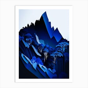 Blue Mountains National Park Australia Cut Out Paper Art Print