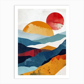 Sunset , Minimalism 2 Art Print