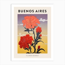 Buenos Aires Argentina Botanical Flower Market Poster Art Print