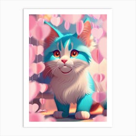 Valentine Kitten Art Print