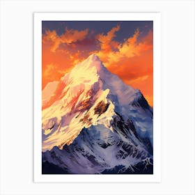 Mountain At Sunset 1 Art Print