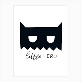 Little Hero Mask Super Scandi Black Art Print