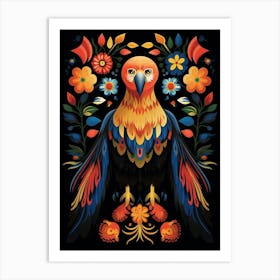 Folk Bird Illustration Golden Eagle 1 Art Print
