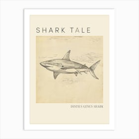 Isistius Genus Shark Vintage Illustration 1 Poster Art Print