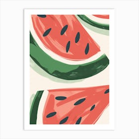 Watermelon Close Up Illustration 6 Art Print