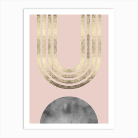 Geometry on pink background 9 Art Print