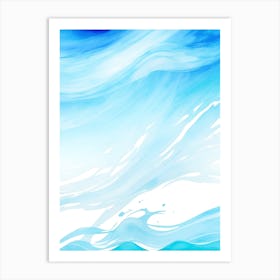 Blue Ocean Wave Watercolor Vertical Composition 131 Art Print