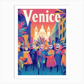 Aihrgdesign A 1970s Inspired Travel Poster For Venice 1 Art Print