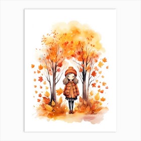 Cute Autumn Fall Scene 69 Art Print