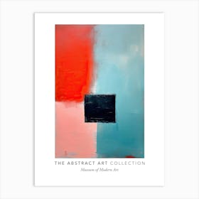 Red Blue And Black Colourful Abstract Exhibition Poster Art Print