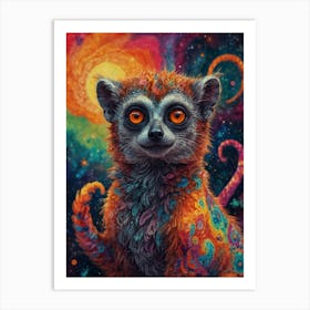 Psychedelic Lemur 2 Art Print