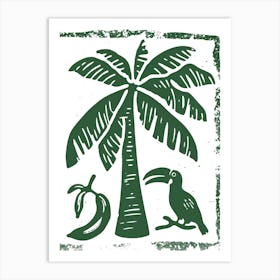 Palm Tree And Toucan Art Print