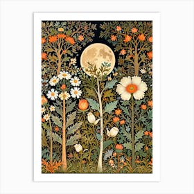 William Morris Moonlight In The Garden 11 Art Print