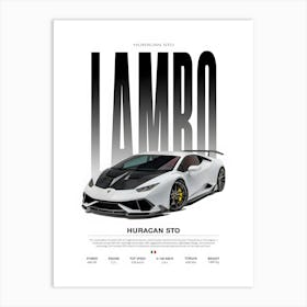 Lamborghini Huracan Sto Cool Sports Car Automotive Supercar Art Print
