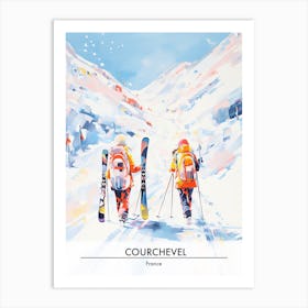 Courchevel   France, Ski Resort Poster Illustration 2 Art Print