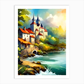 Castle By The River Art Print