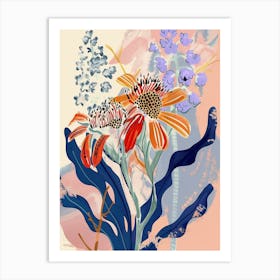 Colourful Flower Illustration Cineraria 5 Art Print