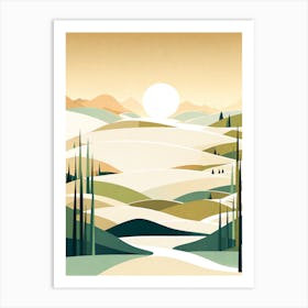 Tuscan Landscape, minimalistic vector art 5 Art Print