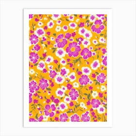 Lilac Floral Print Warm Tones1 Flower Art Print