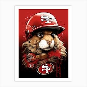 A San Francisco 49ers Cat Art Print