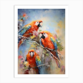 Parrots Abstract Expressionism 3 Art Print