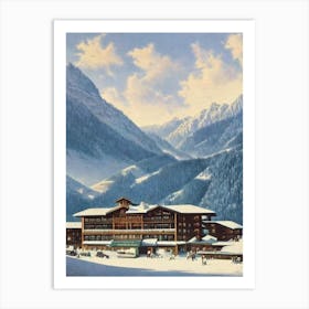 Ischgl, Austria Ski Resort Vintage Landscape 1 Skiing Poster Art Print