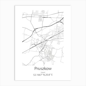 Pruszkow,Poland Minimalist Map Art Print