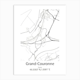 Grand Couronne,France Minimalist Map Art Print