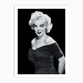 Marilyn Monroe Black And White Fashion Art Print